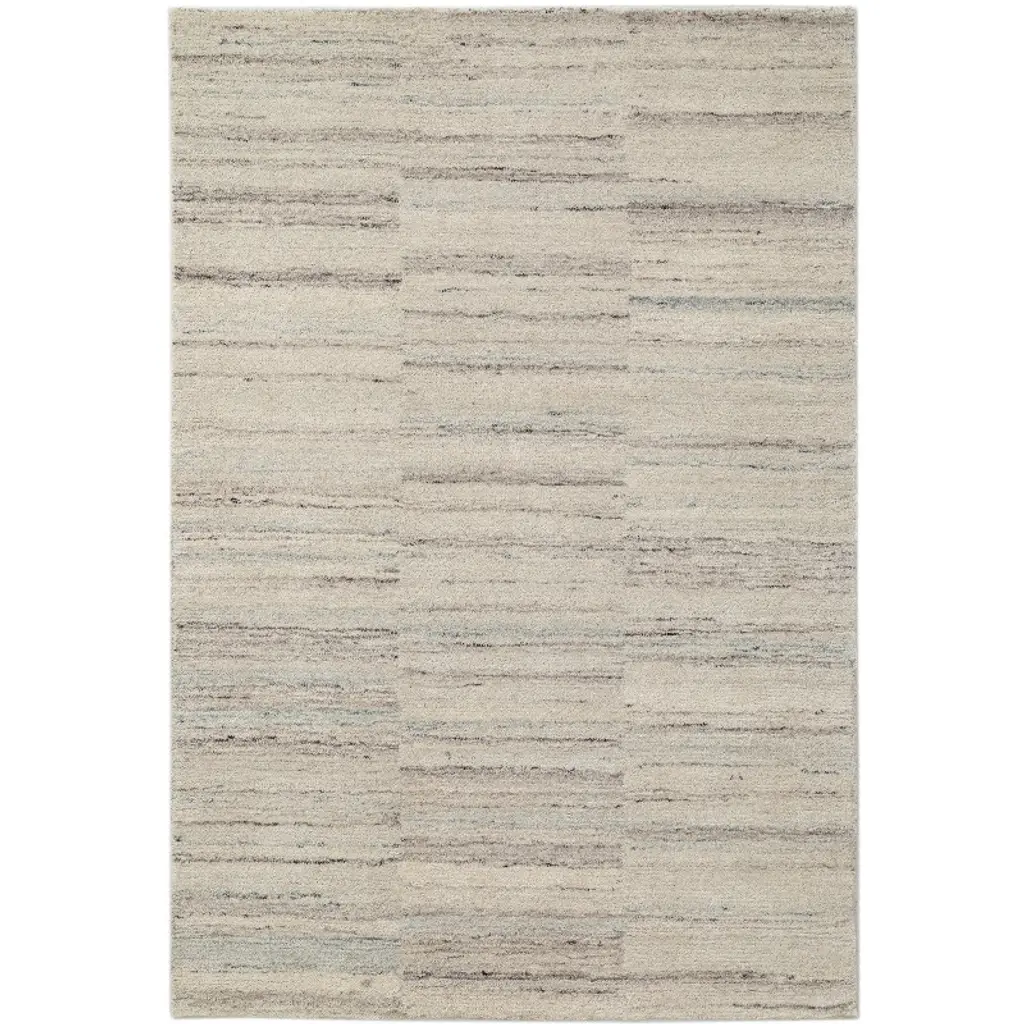 Obeetee Dusk Static Stripe Hand Tufted  Indoor Area Rug - 3'x5' Ivory