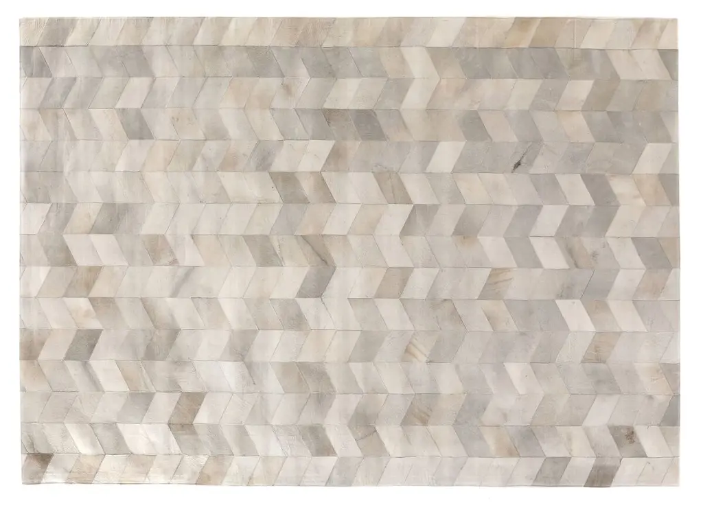 Stitched Chevron Hide, Gray