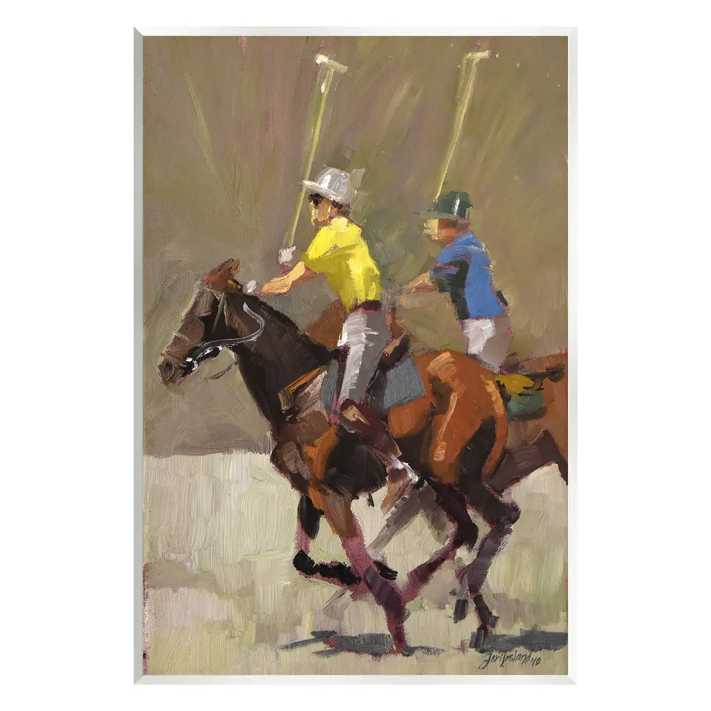 Stupell Galloping Polo Players Wall Plaque Art Design By Jeri Ireland - 10 X 15