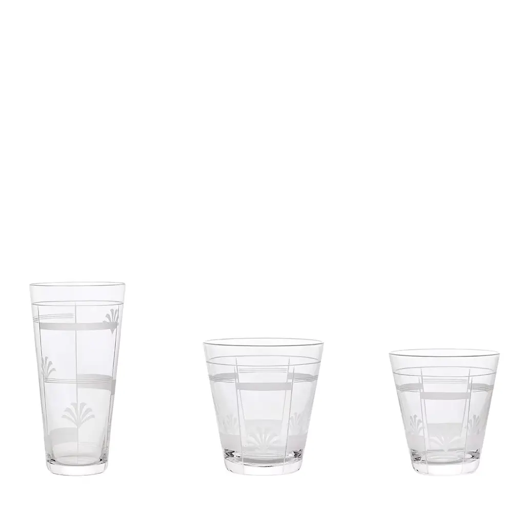 Set Of 3 Ventagli Crystal Glasses