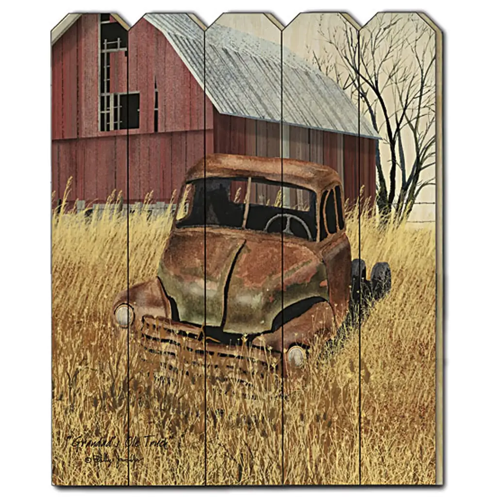 Granddads Old Truck 1 Unframed Print Wall Art - White