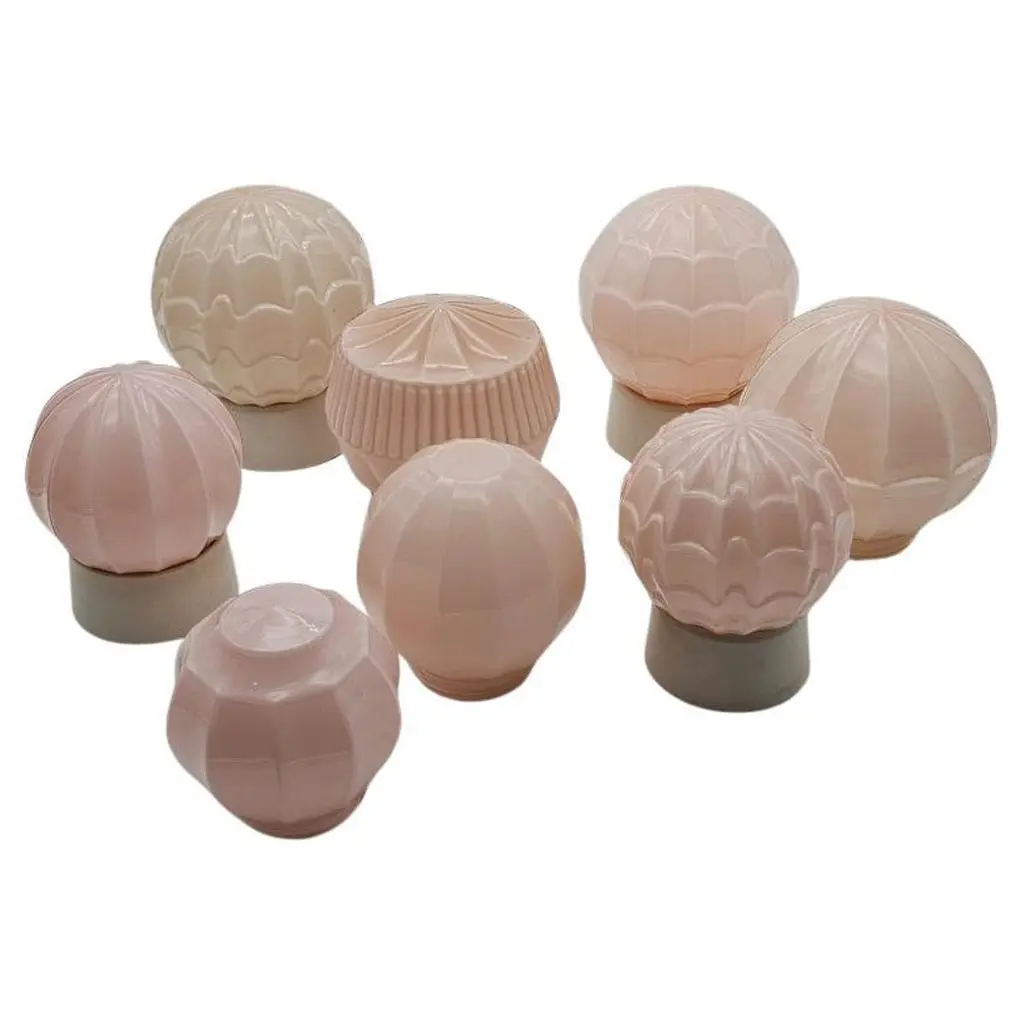 Pastel Coloured Thabur Lights, Bakelite Pressed Glass, Netherlands, 1930