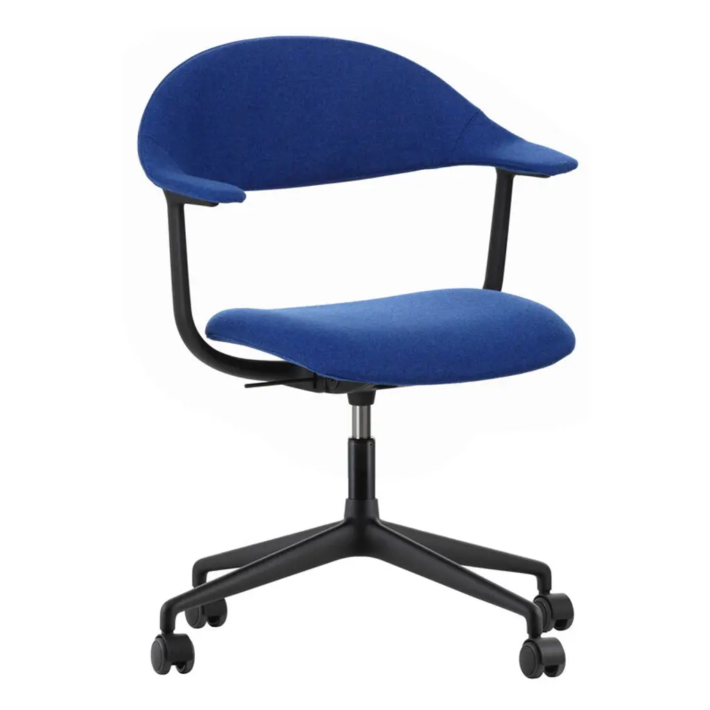 Mynt Chair, 4 Star Base With Castors, Cosy 2 Electric Blue - Deep Black