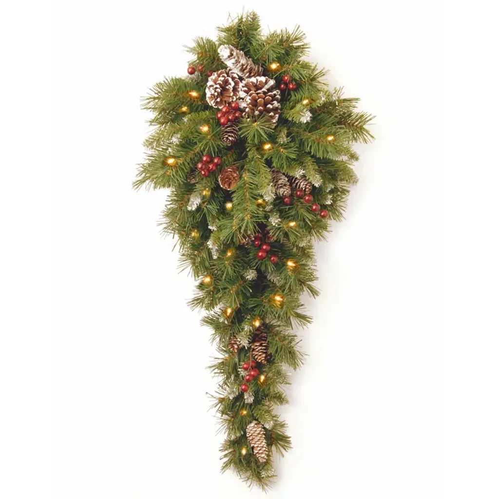 The Holiday Aisle® 36 In. Frosted Berry Teardrop With Led Lights