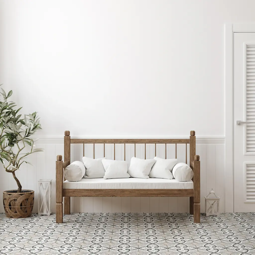 Merola Tile Riviera Octagon Garde Gris With Taco Beige 7-7/8" X 7-7/8" Porcelain Floor And Wall Tile - Case (50 Tiles)