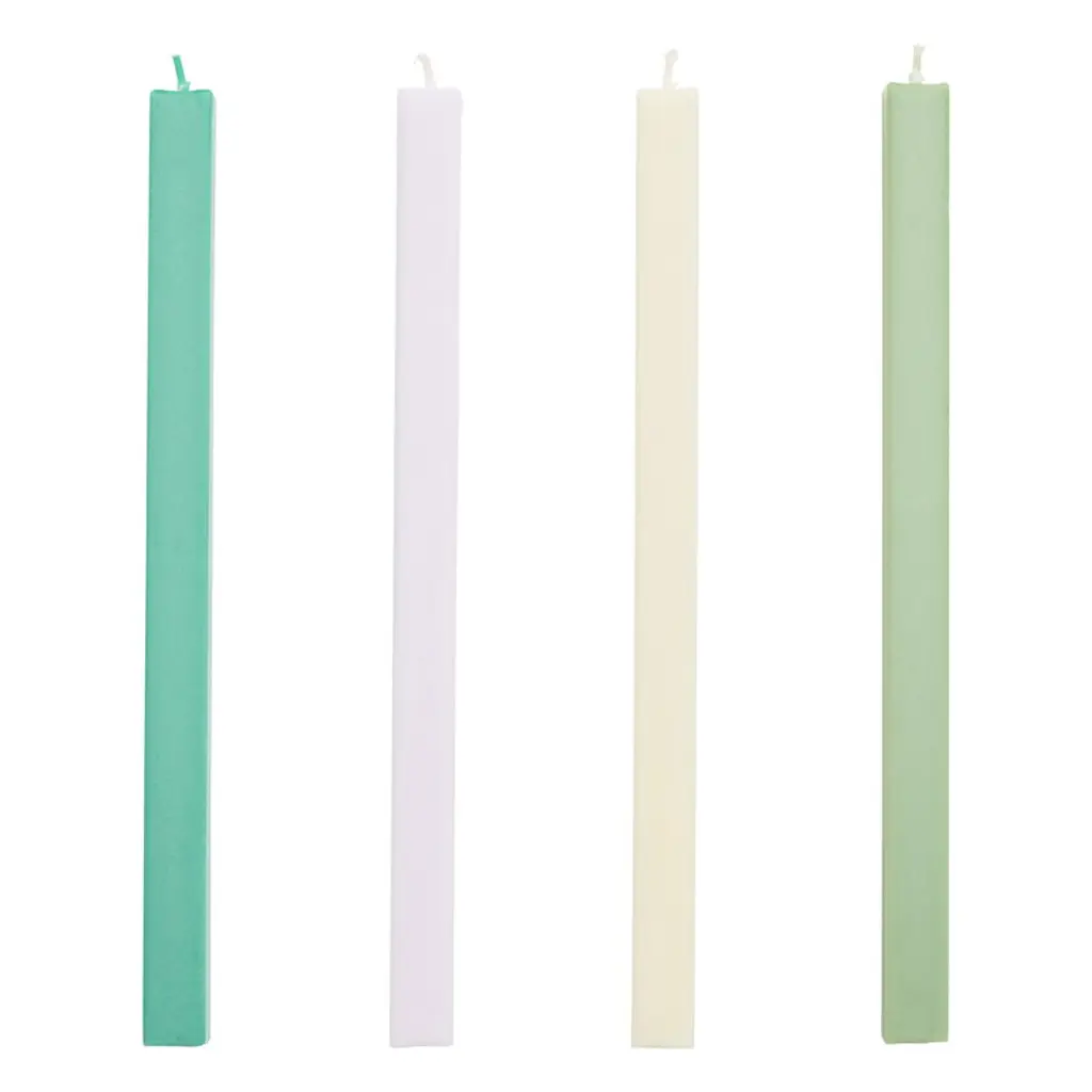 Square Candle, 4 Pcs, Pastel