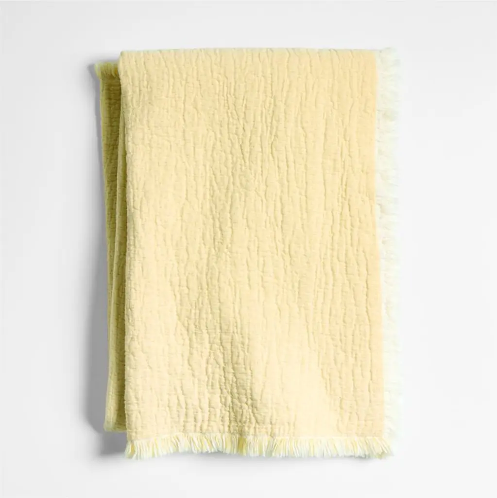 Supersoft Straw Yellow Organic Cotton Gauze Kids Throw Blanket