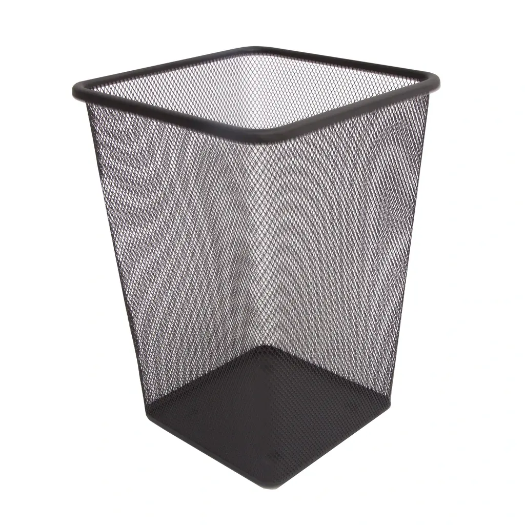Kenney Storage Made Simple Metal Mesh Waste Paper Basket - Black