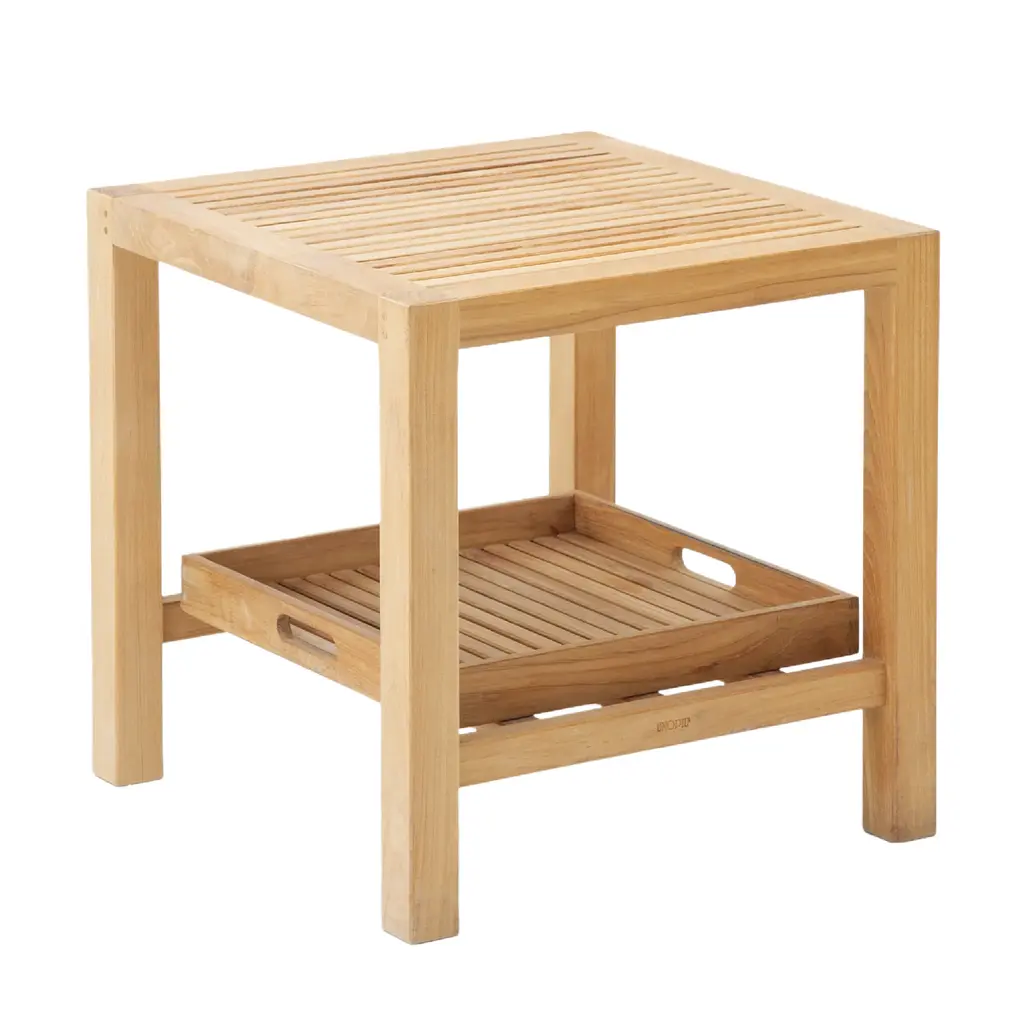 Two Level Teak Square Outdoor Coffee Table | Unopiu Chelsea
