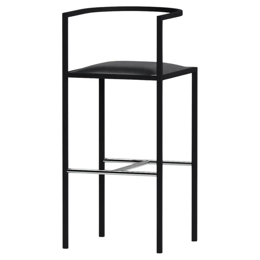 21st Century, Modern, Maçka Bar Stool, Powdercoated Metal Structure & Upholstery