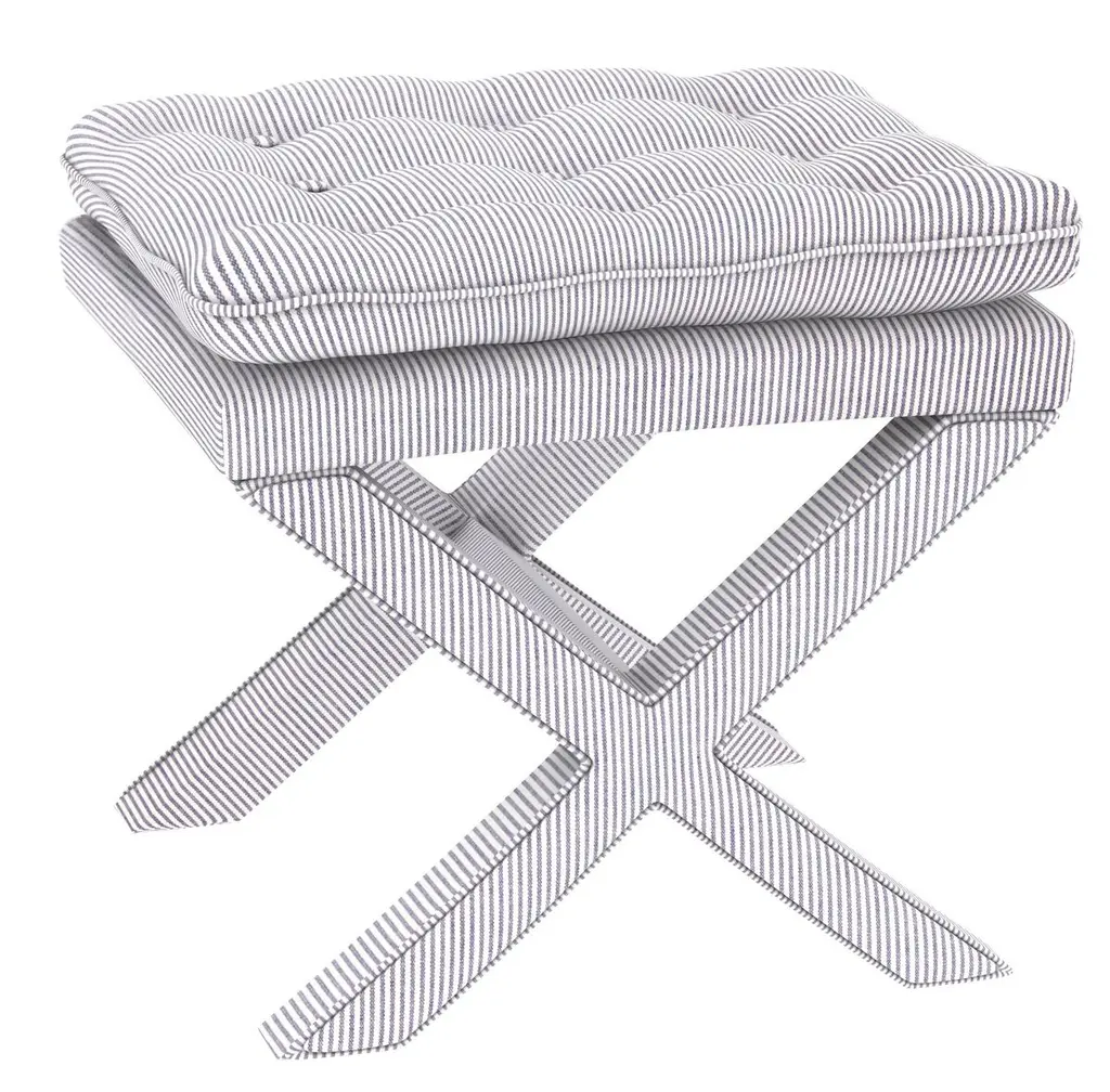 Dalton Pillow-top Ottoman, Blue/white