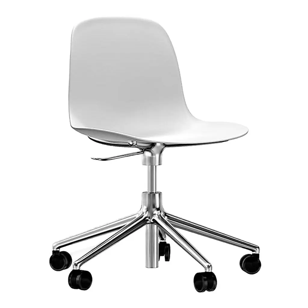 Form Swivel 5w Gaslift Chair, White - Aluminium