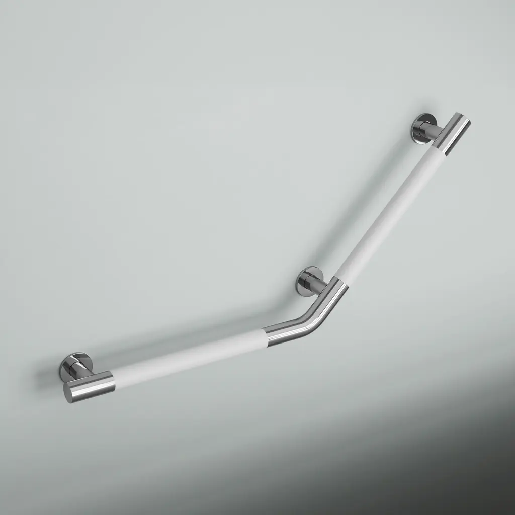 Auvergne 18" X 18" Angled Grab Bar In Matte White - 3.5" X 18.0" X 18.0" - White - 3.5" X 18.0" X 18.0"