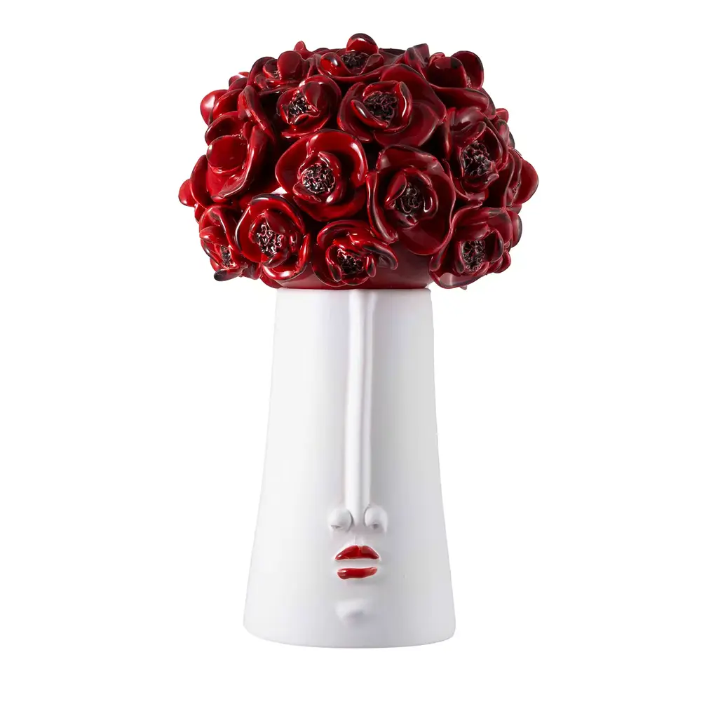 Il Papavero Testa Fiorita Red Ceramic Decorative Box