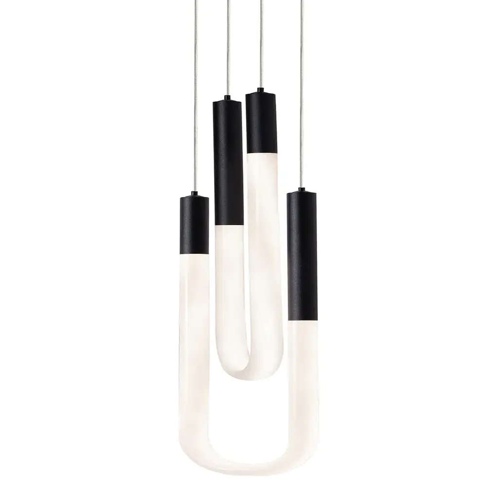 Afx Adep0606lajud Adel 4" Wide Multi Light Pendant - Black