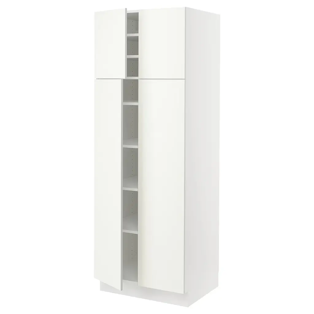 Sektion High Cabinet With Shelves/4 Doors - White/vallstena White 30x24x80 "