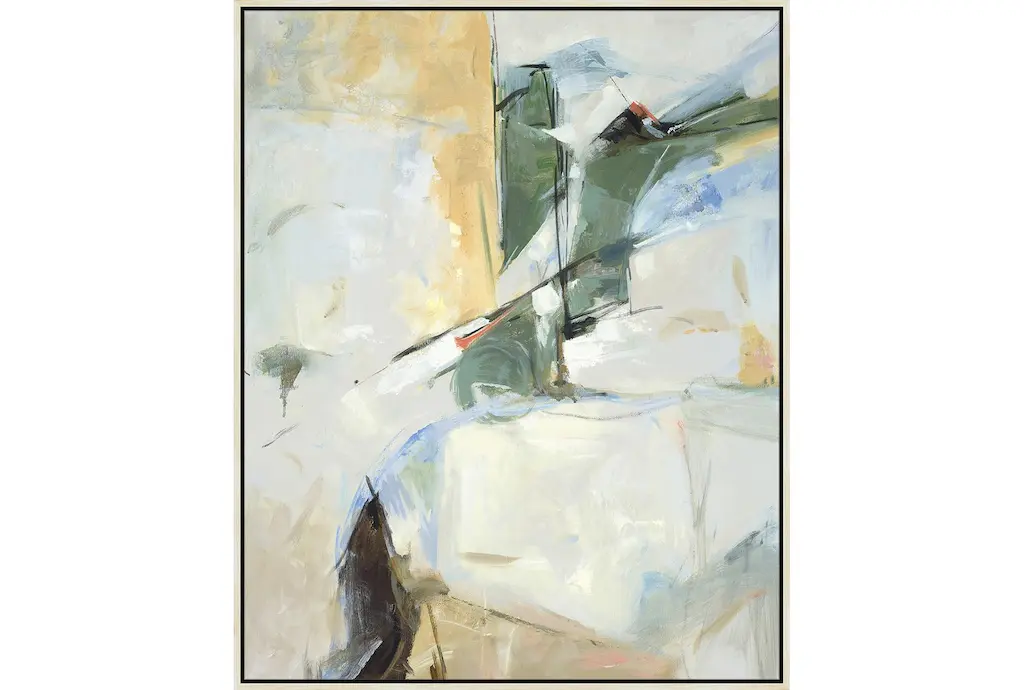 42x52 Abstract View Into The Valley With Birch Frame | Vertical | Made In The Usa | Framed Art | Print