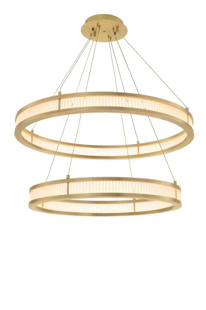 Brass Double Ring Led Chandelier | Eichholtz Damien
