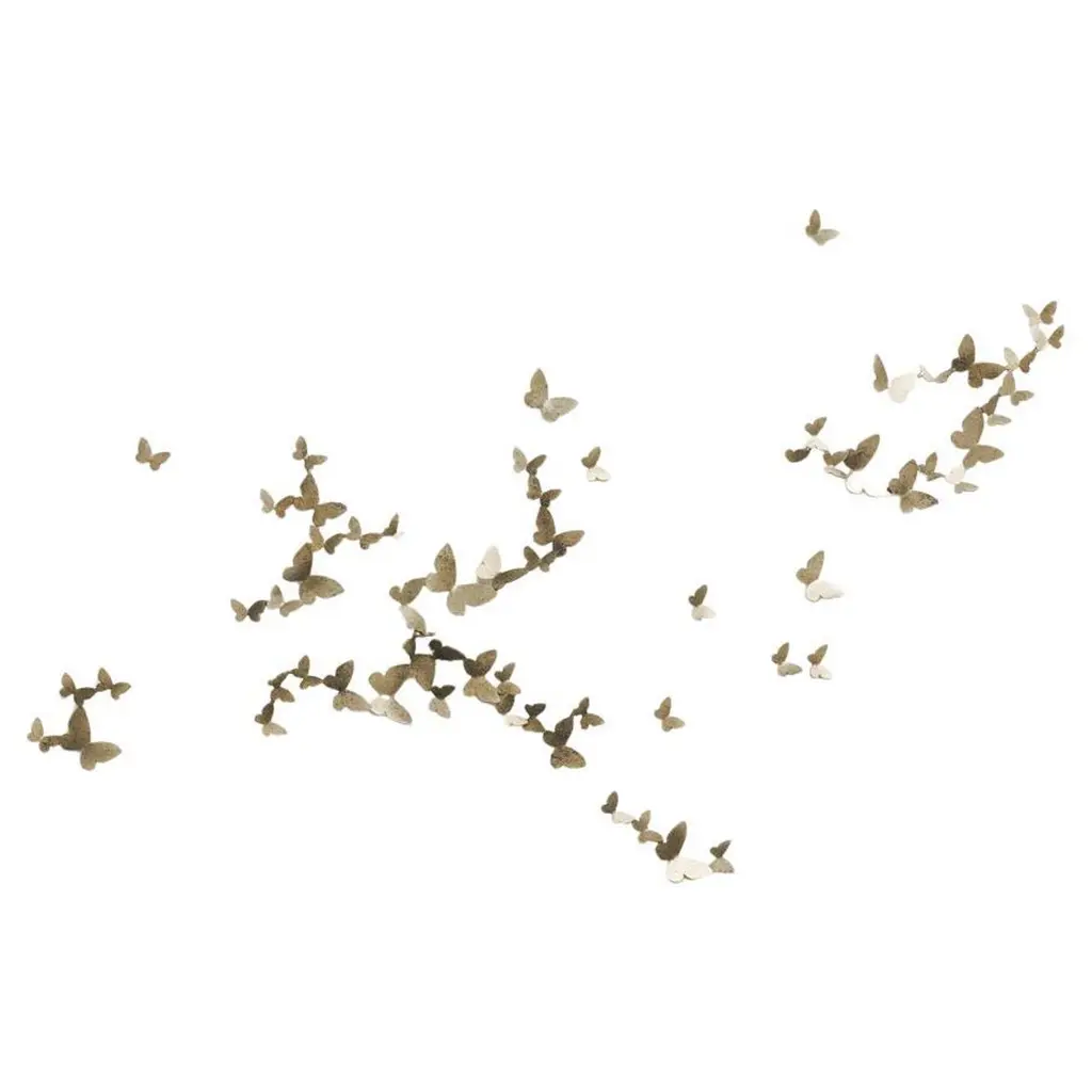 Butterfly Wall Sculpture, Small Horizontal Flight Right, Aged Silver Finish