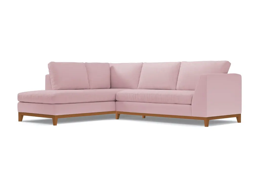 Mulholland Drive 2Pc Velvet Sleeper Sectional :: Leg Finish: Pecan / Configuration: Laf - Chaise On The Left / Sleeper Option: Memory Foam Mattress