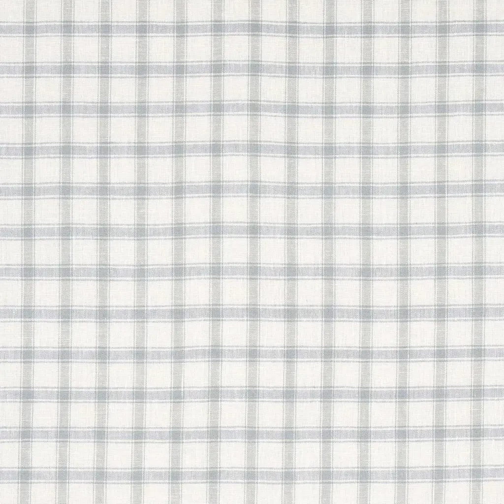 Schumacher Crawford Linen Check Fabric In Jasper Blue