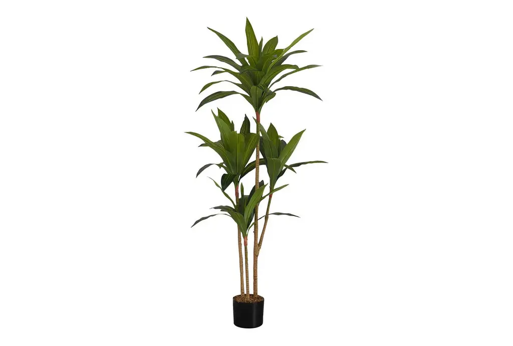 51" Green Artificial Dracaena Tree In Black Pot