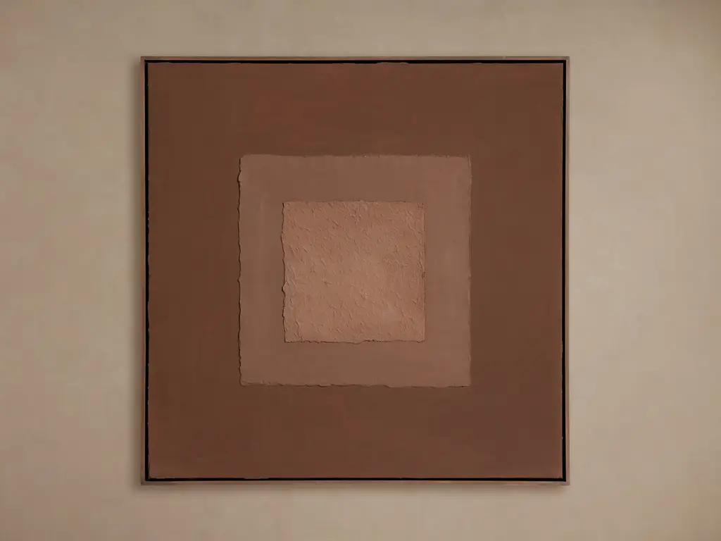 Mixed Media Rust Framed Canvas