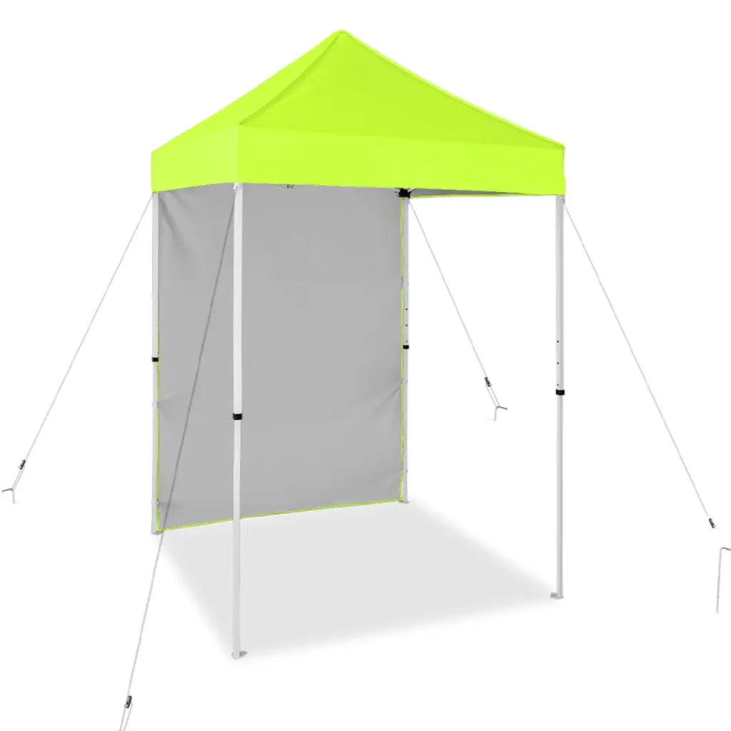 Eagle Peak 5X5ft Easy Setup Pop Up Canopy Tent With One Wall, Fluorescent Green