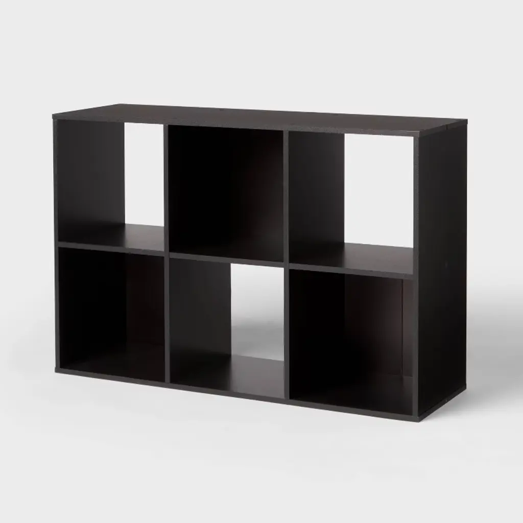 11" 6-cube Book Shelf Black - Brightroom™