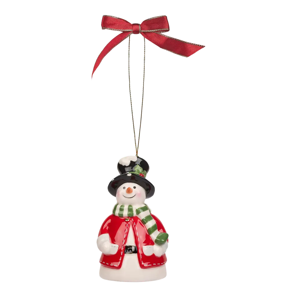 Spode Christmas Tree Snowman Bell Ornament