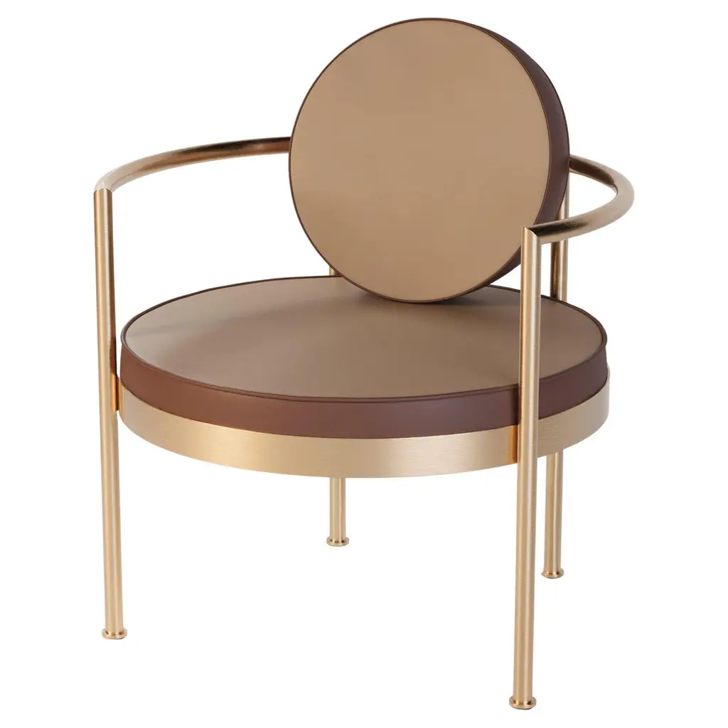 Outdoor Lounge Chair Featuring A Gold Plated Frame