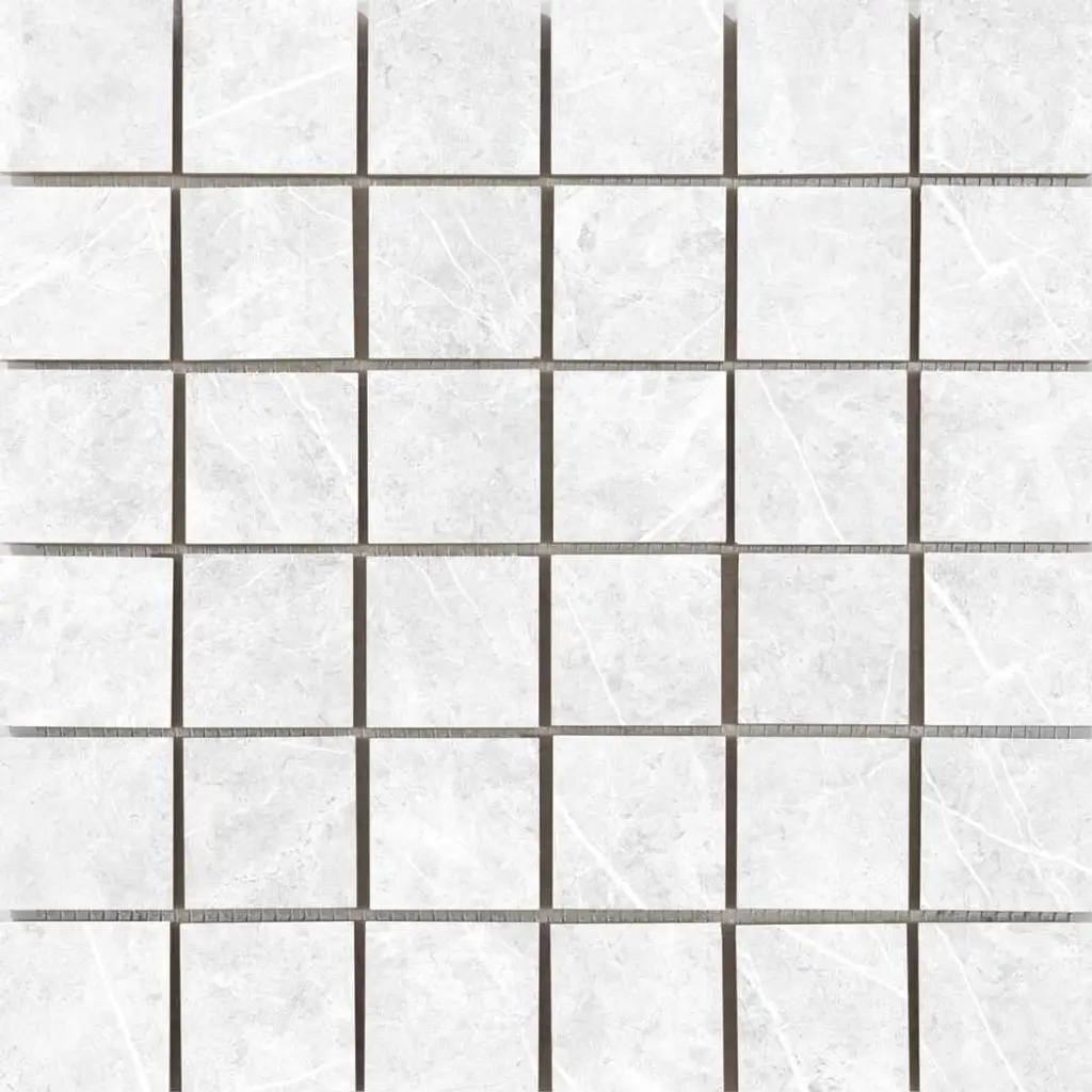 Opera 2" X 2" White Porcelain Floor And Wall Tile - 1 Sheet (1 Sq. Ft.)