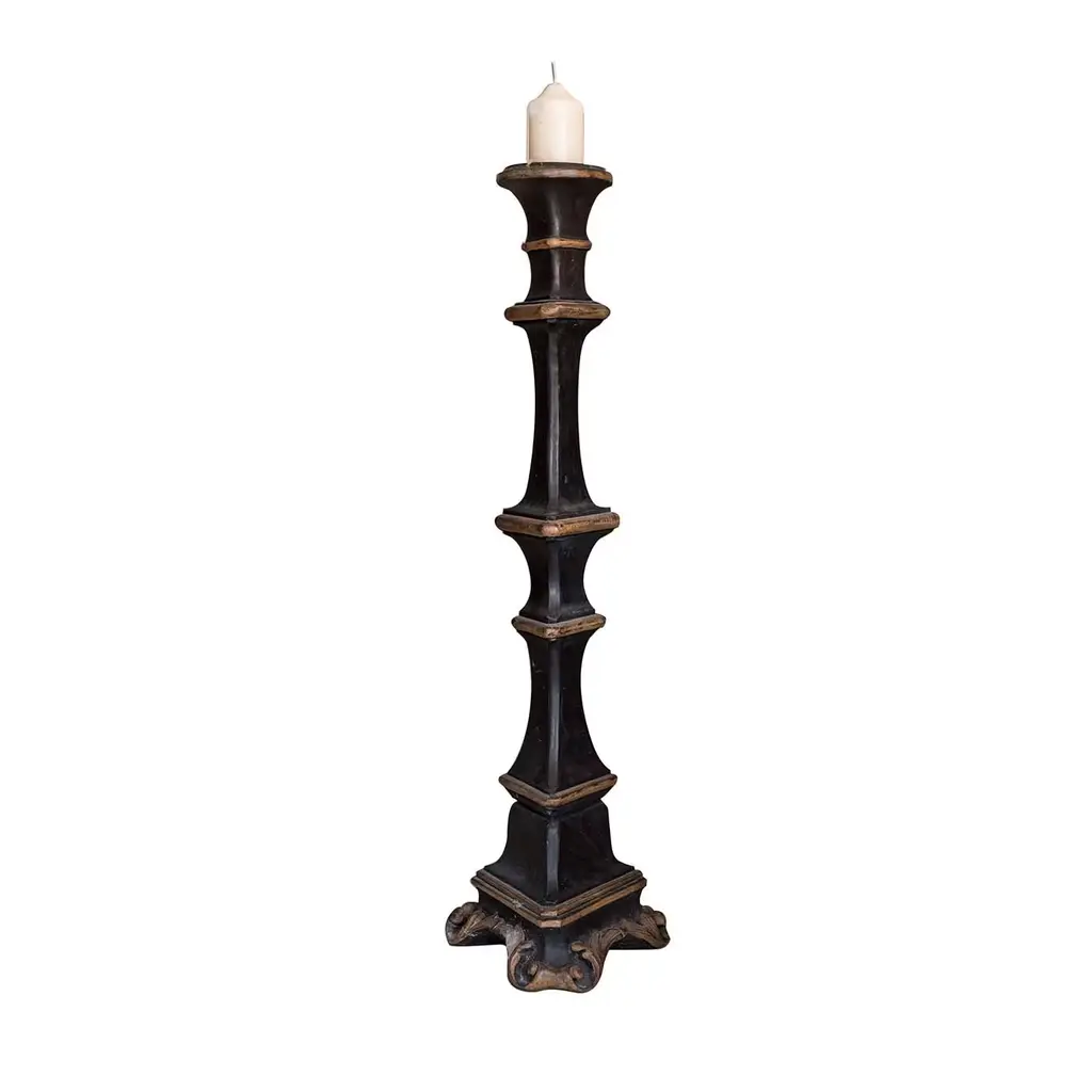 Gubbio Candle Holder In Black Wood