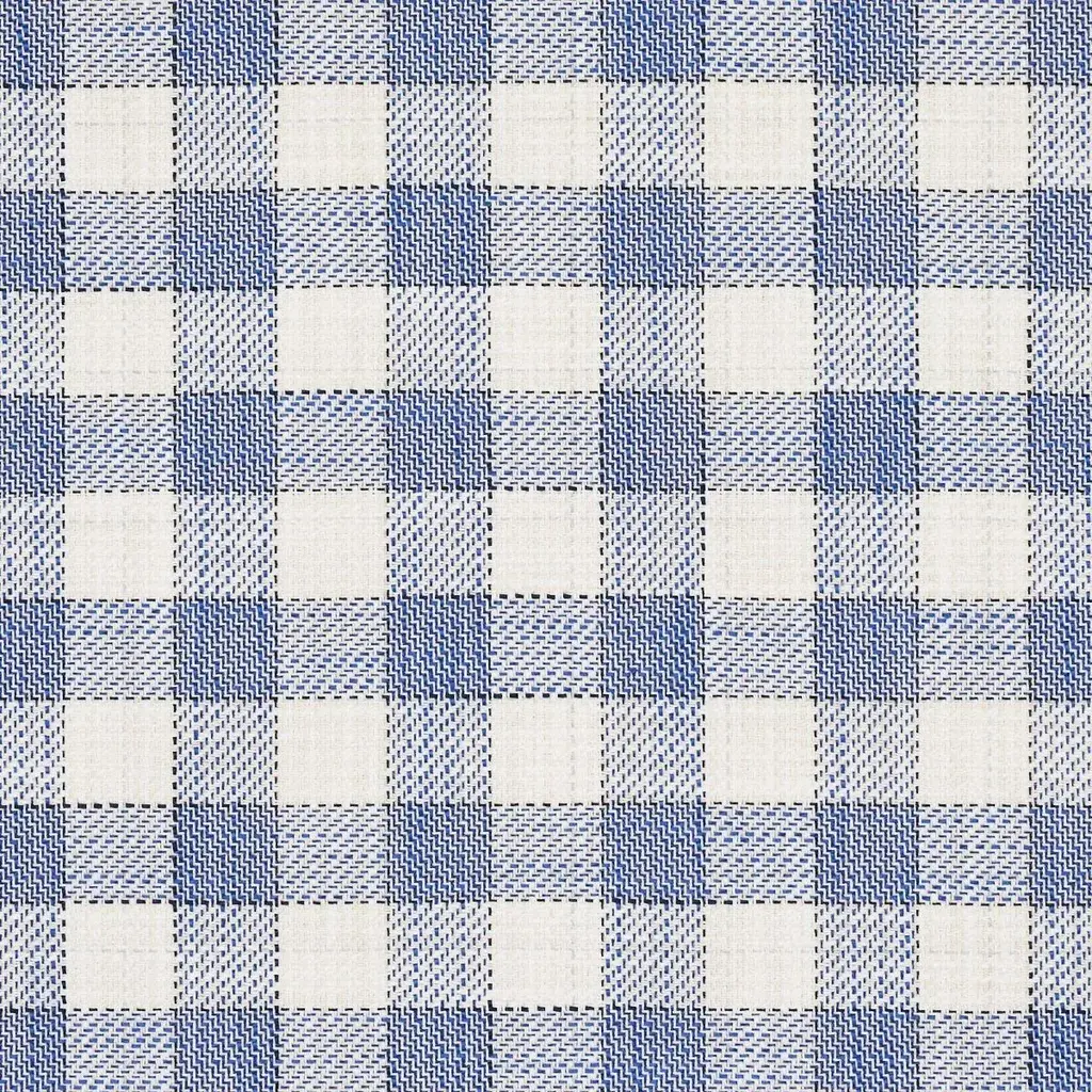 Schumacher Martina Plaid Indoor/outdoor Fabric In Navy