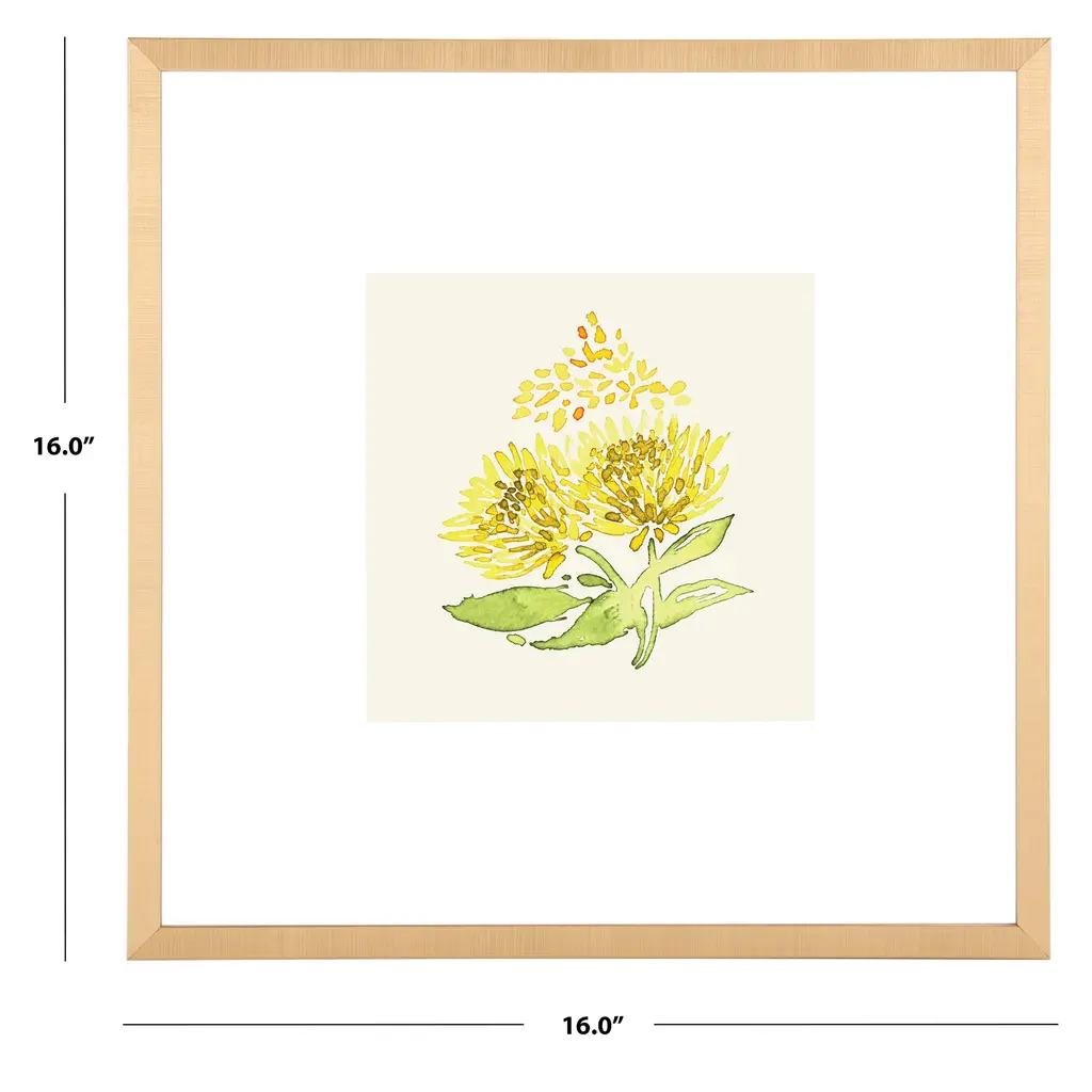 Safavieh Summer Wishes 16-Inch Square Framed Wall Art - Bronze