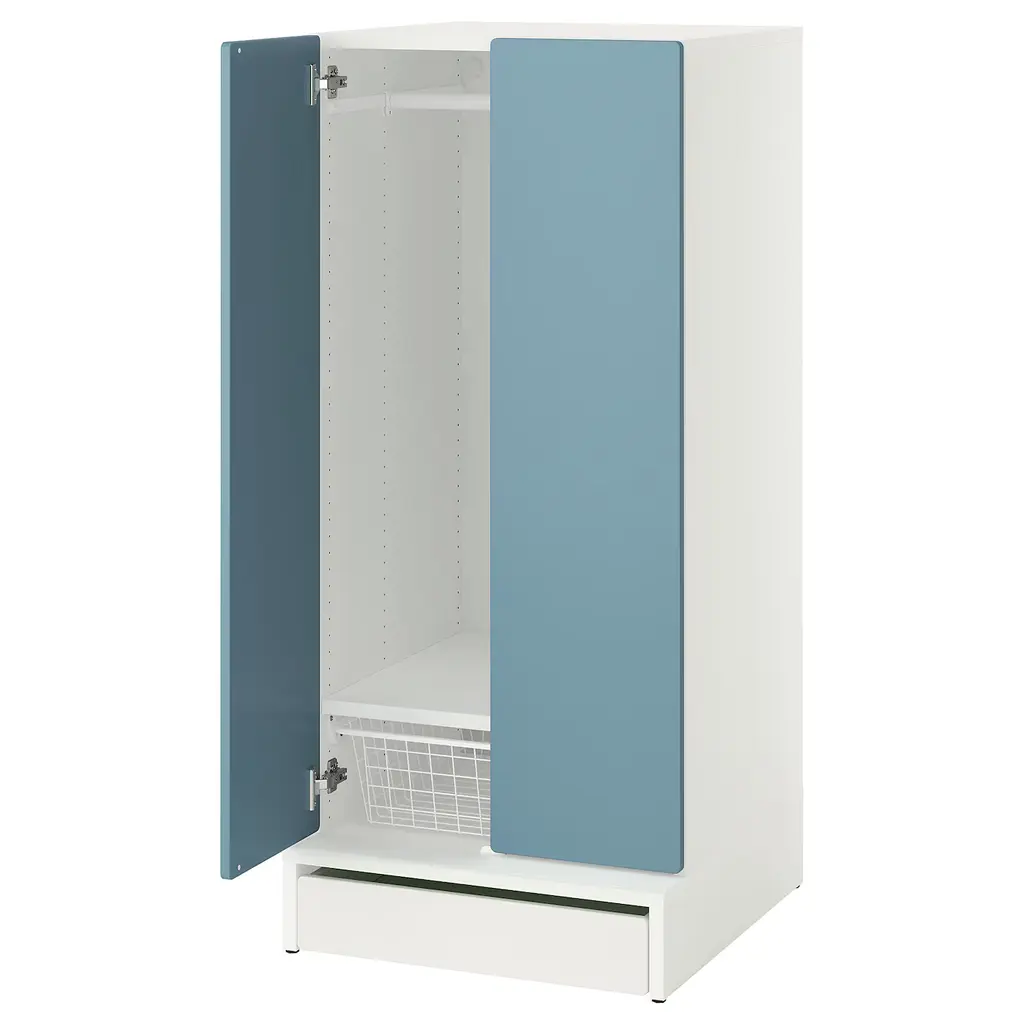 Småstad / Uppföra Wardrobe - White/blue 23 5/8x25 5/8x53 1/2 "