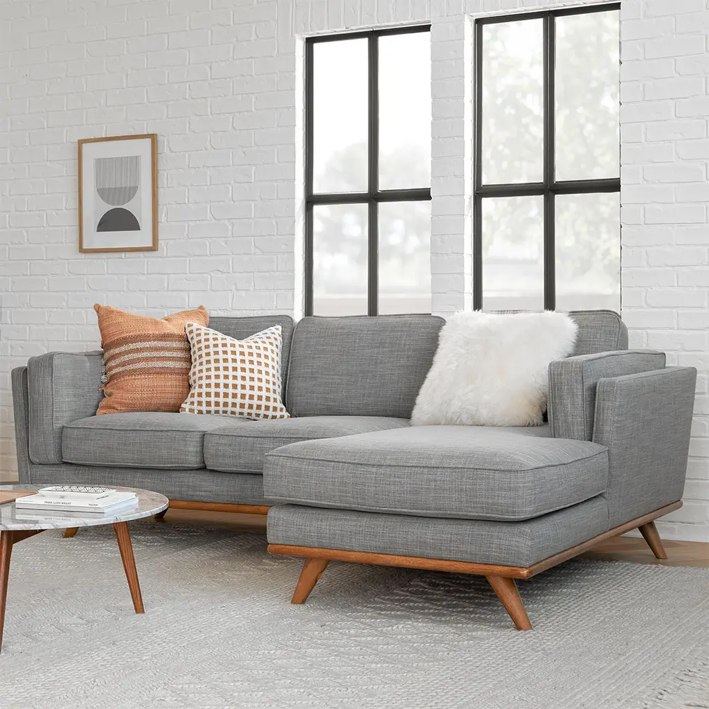Timber 93" Right Sectional - Pebble Gray