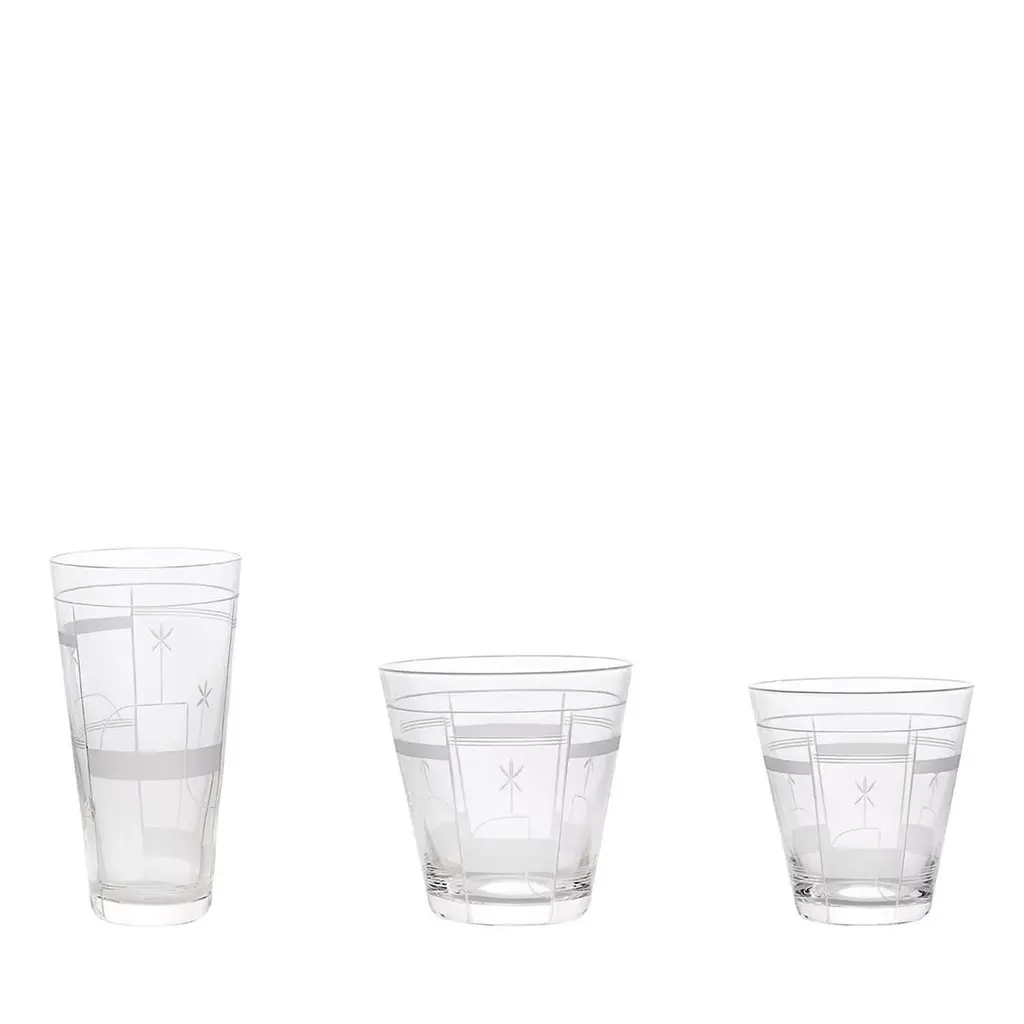 Set Of 3 Fiori Crystal Glasses