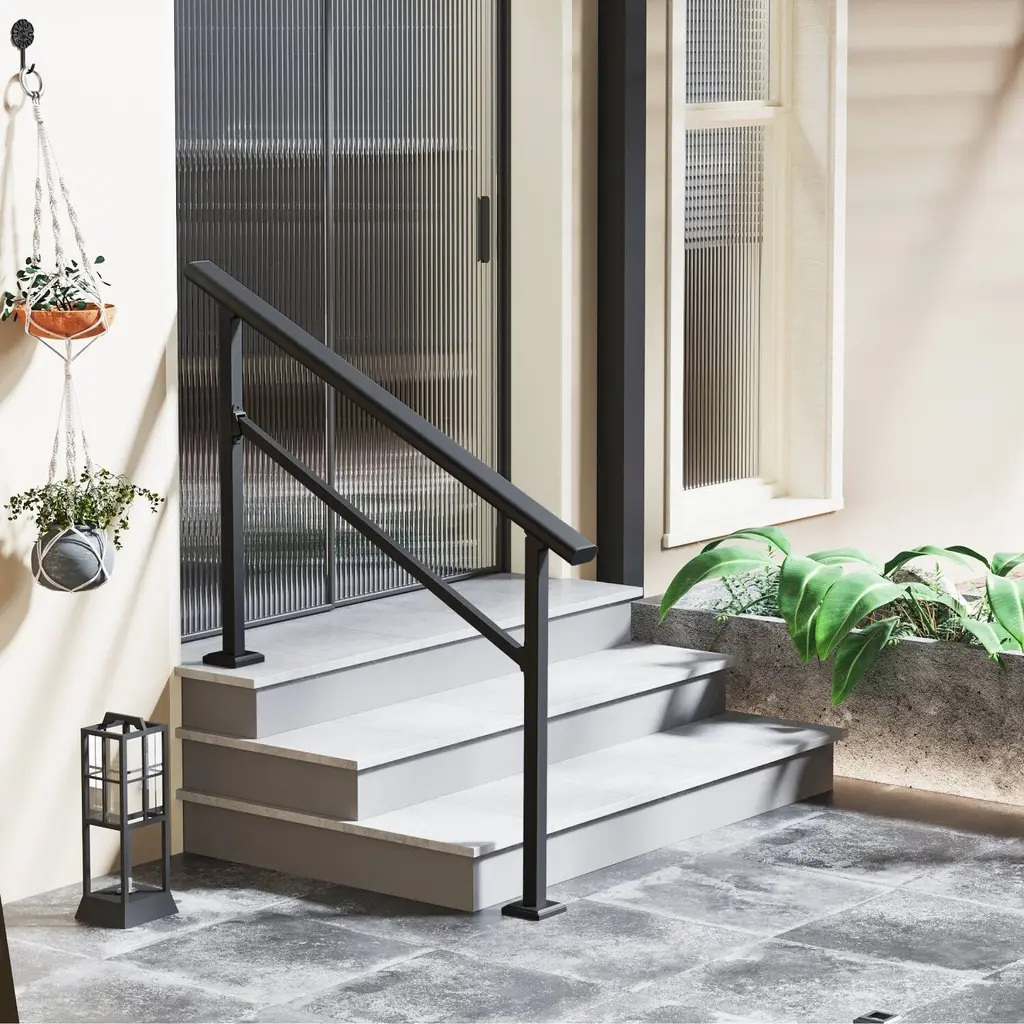 Hand Rails For Outdoor Steps For Seniors Porch Railing Kit - 4-Step