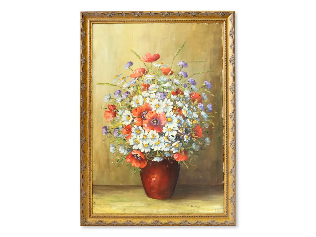 Framed French Floral Still Life Painting