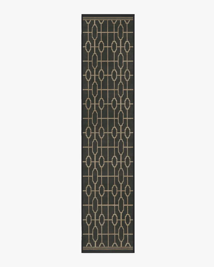 The Hiltons Diana Trellis Black & Gold Rug