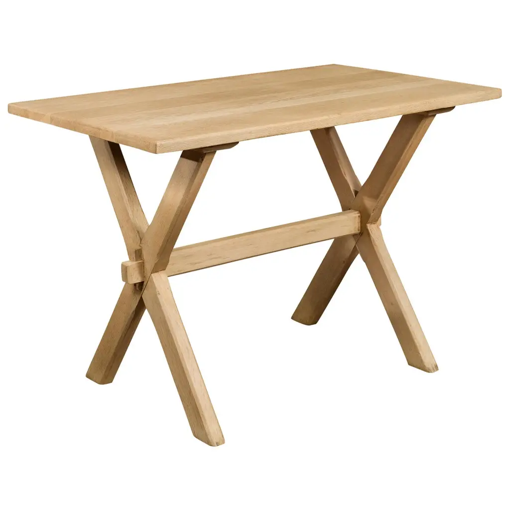 English Turn Of The Century Oak Sawbuck Table With X-Form Base, Circa 1900