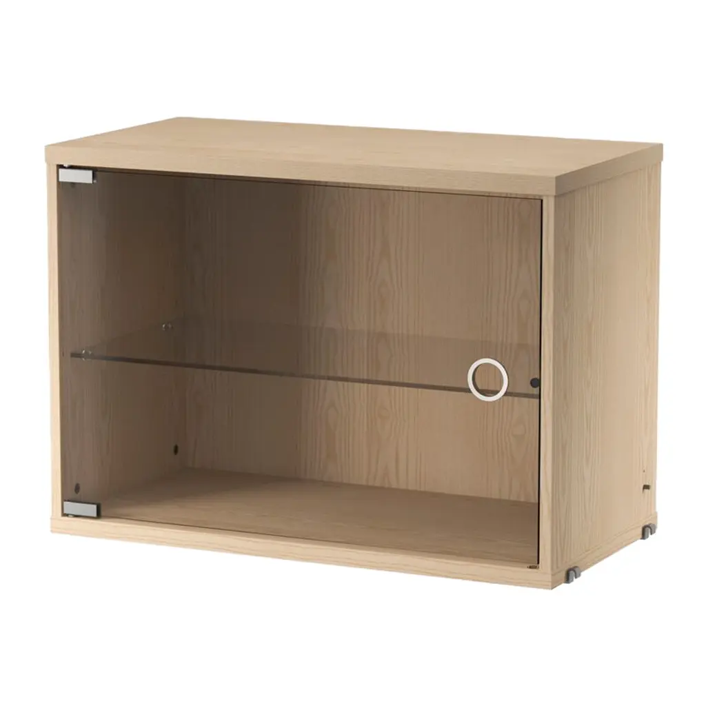 String Display Cabinet With Swing Glass Door, 58 X 30 Cm, Ash