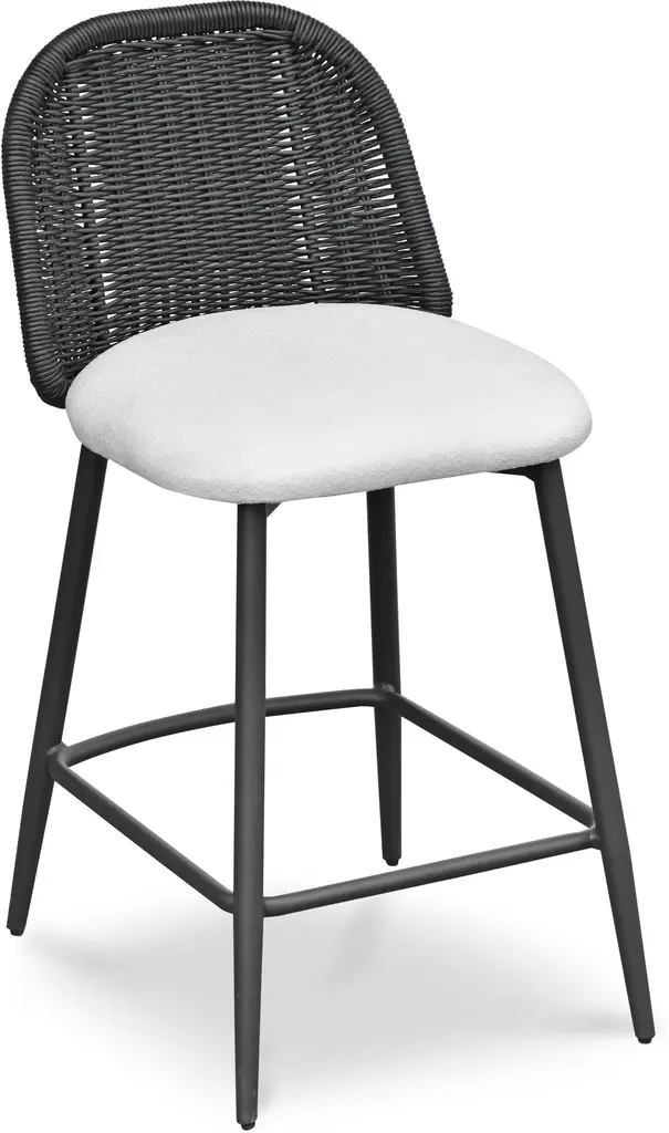 Shorefront Outdoor Counter-Height Stool - Black/white