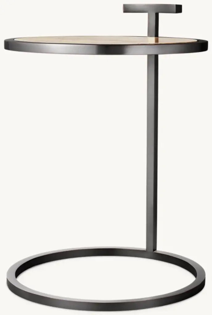 1930s Martini Stone Round Side Table