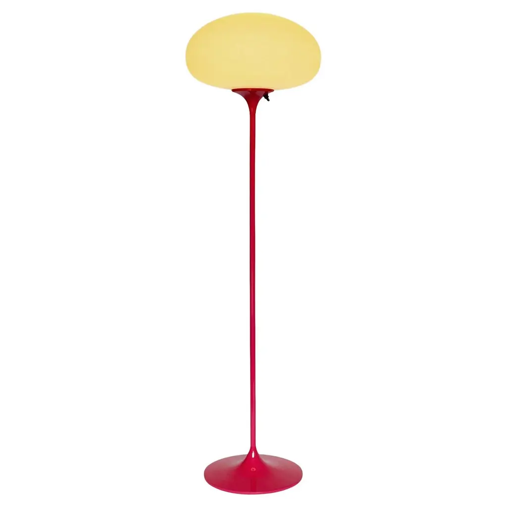 Stemlite Floor Lamp By Designline In Hot Pink With White Frosted Glass Shade