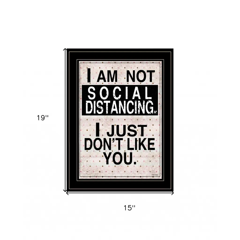 Social Distancing 2 Black Framed Print Wall Art - Black