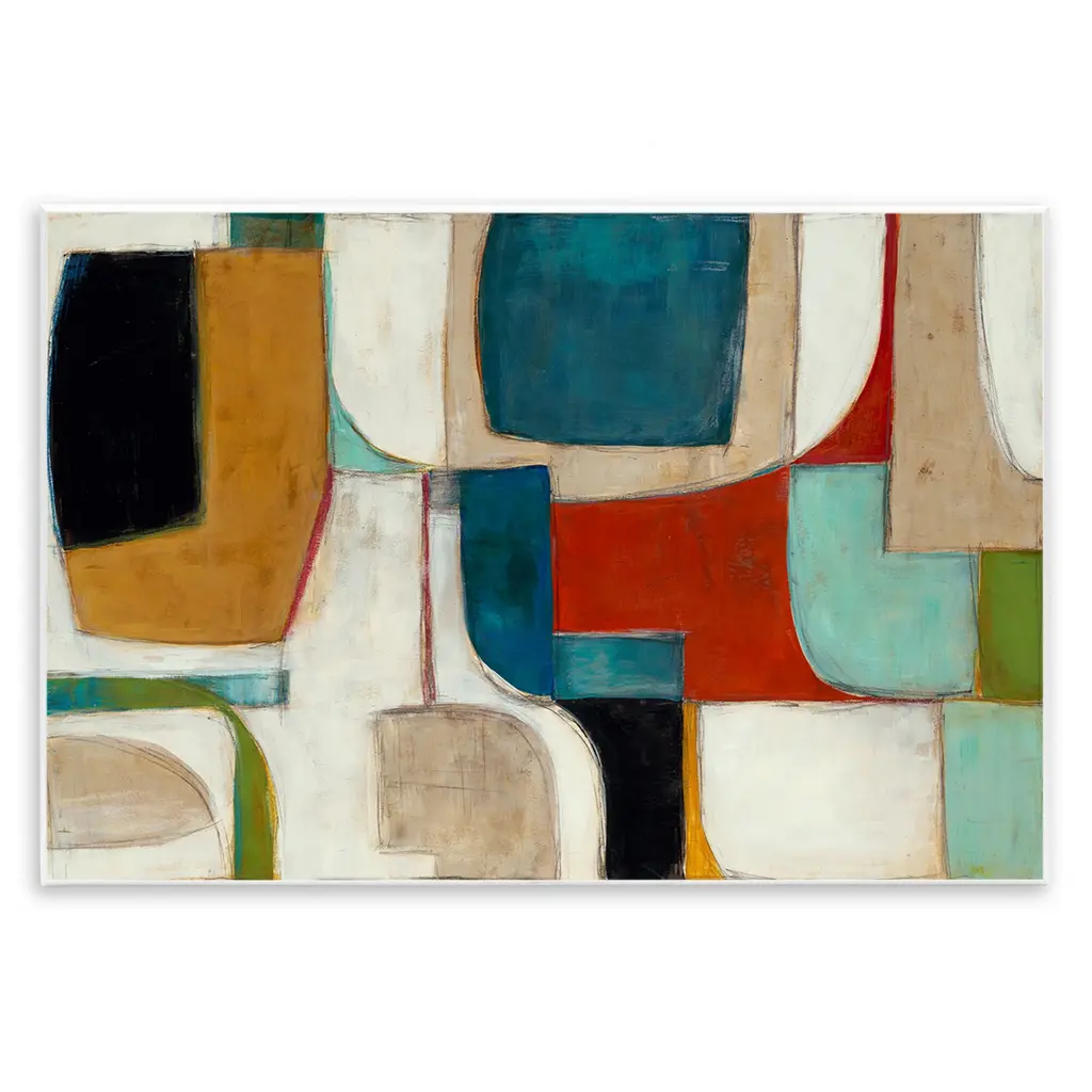 Stupell Abstract Cubism Shapes Wall Plaque Art Design By Kippi Leonard - 15 X 10
