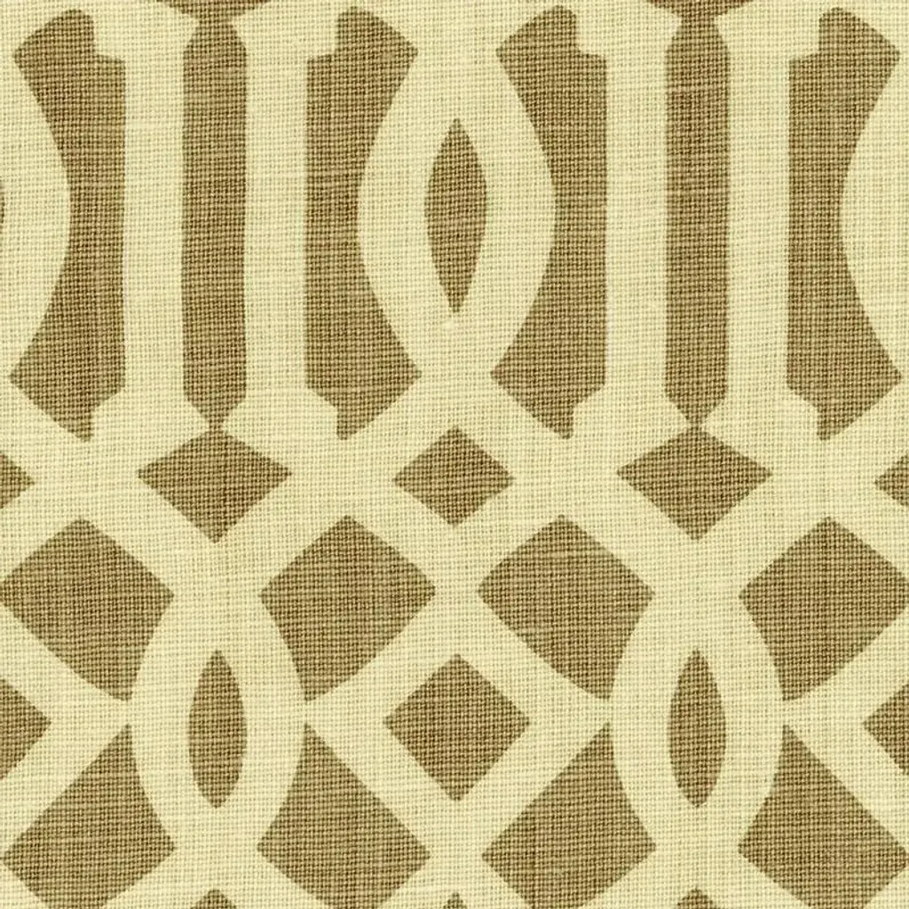 Schumacher Imperial Trellis Fabric In Natural/coffee
