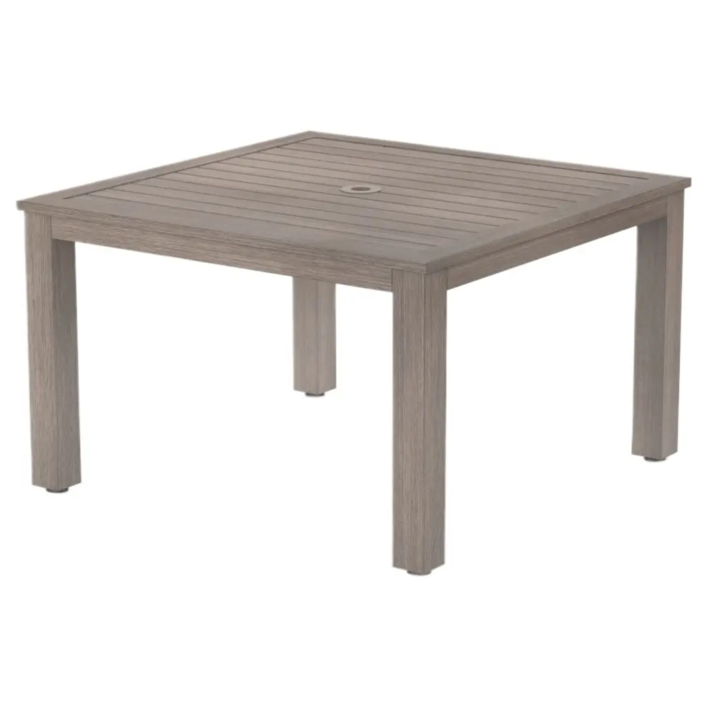 Farren Outdoor Aluminum 48" Square Table, Driftwood